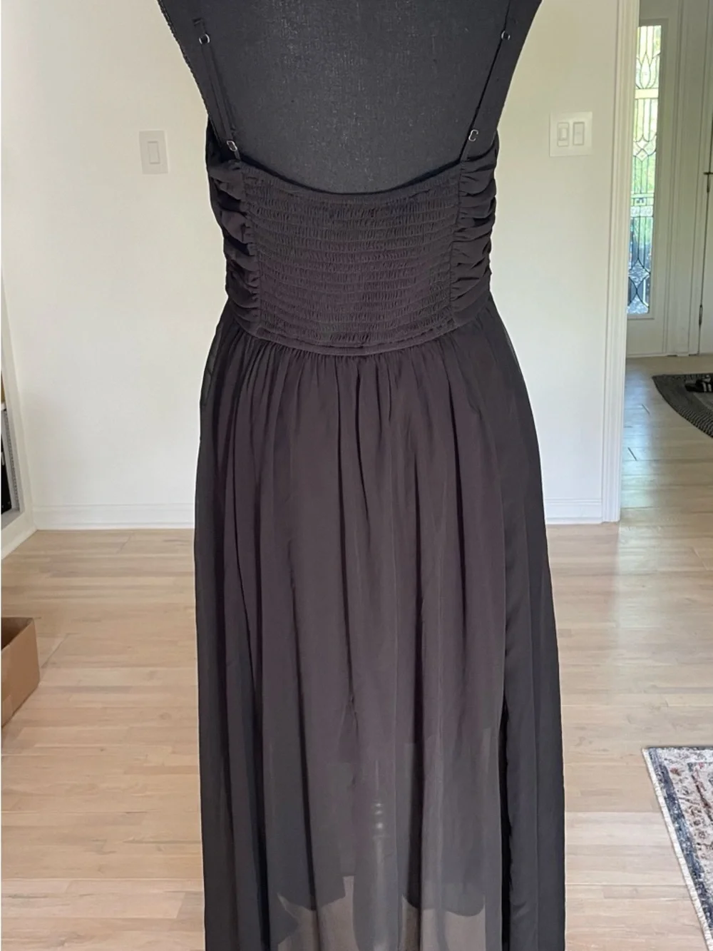 Abercrombie & Fitch Black Sleeveless Chiffon Maxi Dress